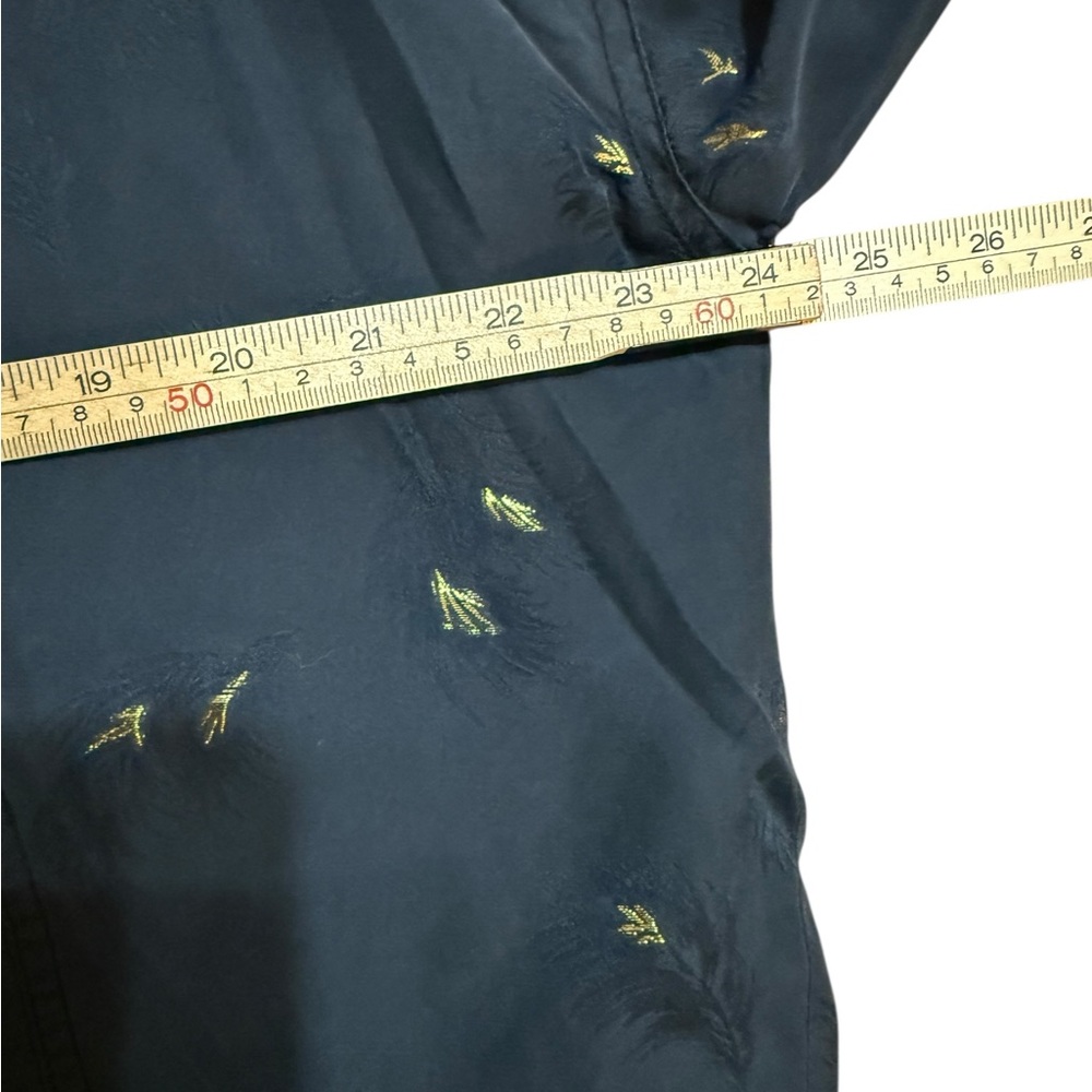 Vintage Mureli 100% Silk Feather-Print Jacket Black Bomber Style ’80s/’90s Sz L - Picture 9 of 15